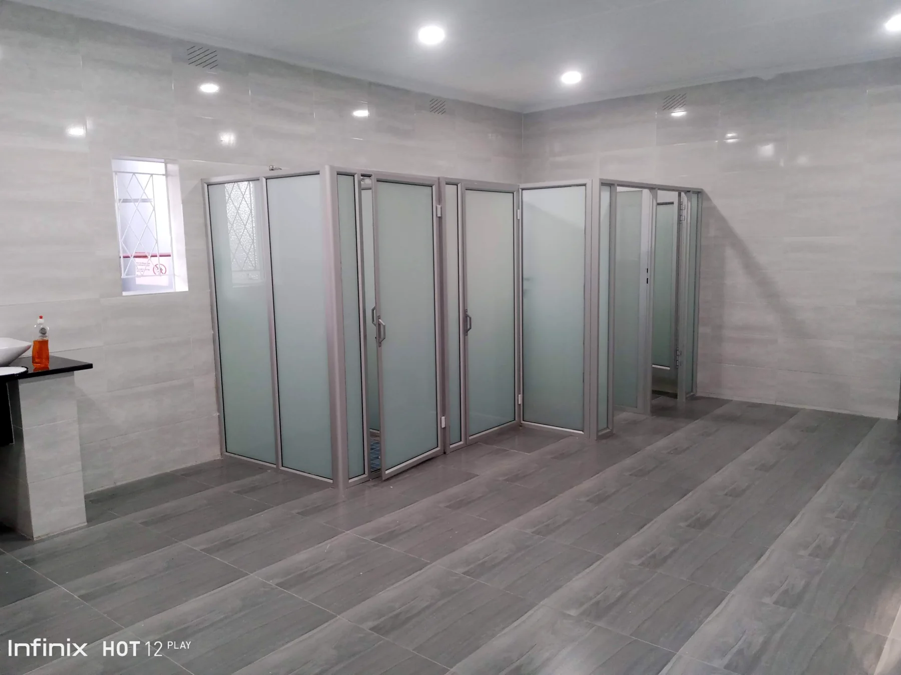 Completed industrial washroom refurbishment